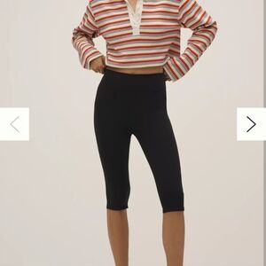 NWT Anthropologie Daily Practice Pedal Pushers Womens Athletic Pants Black Small